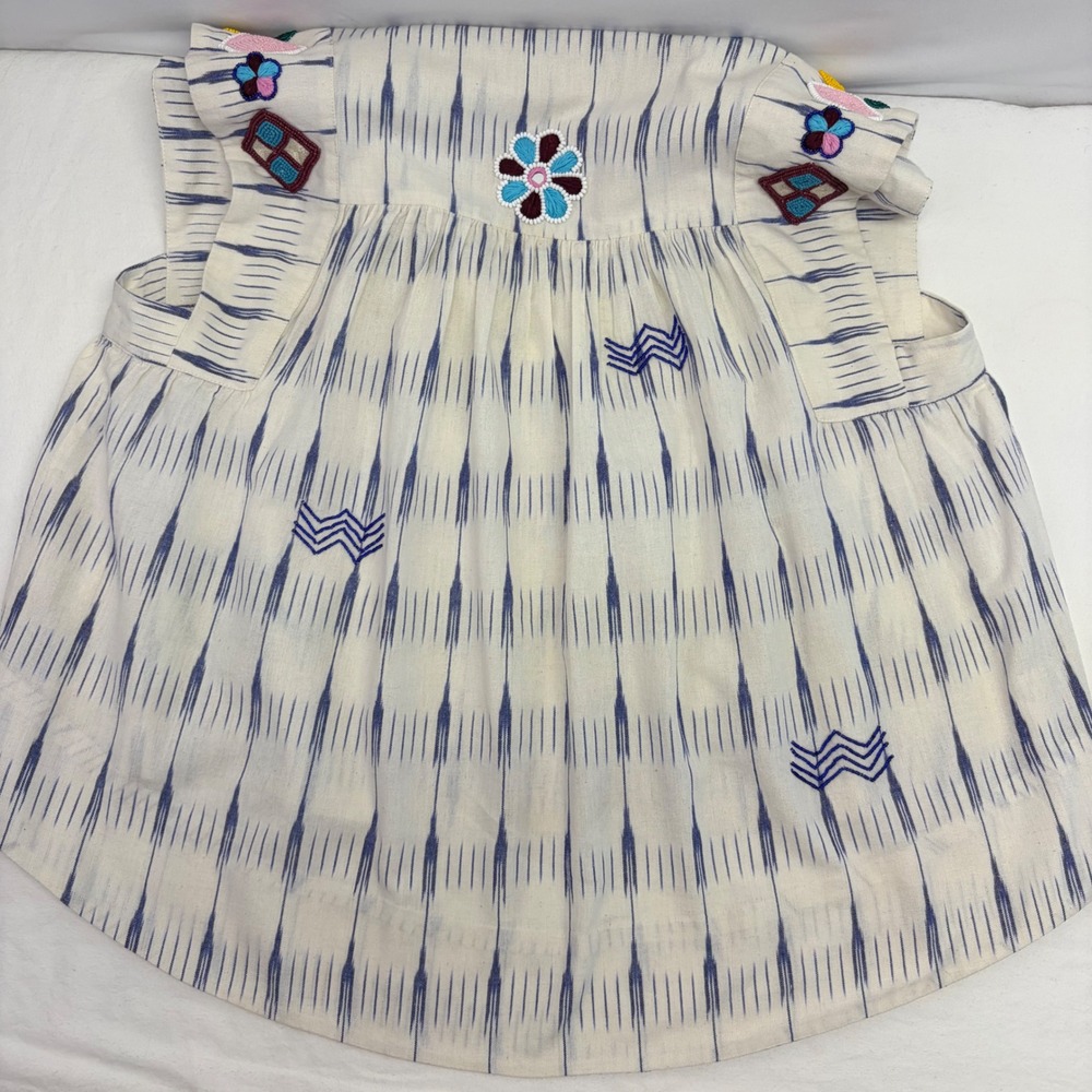 Alix of Bohemia Top Women Small Beaded Embroidered Ikat Cotton Boho Artisan $780 - Picture 5 of 15
